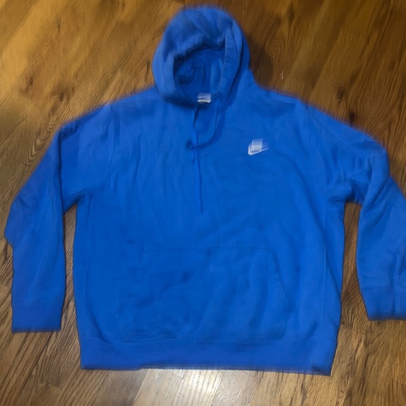 Nike bright blue spell out with embroidered swoosh hoodie men's size XL - Picture 1 of 9